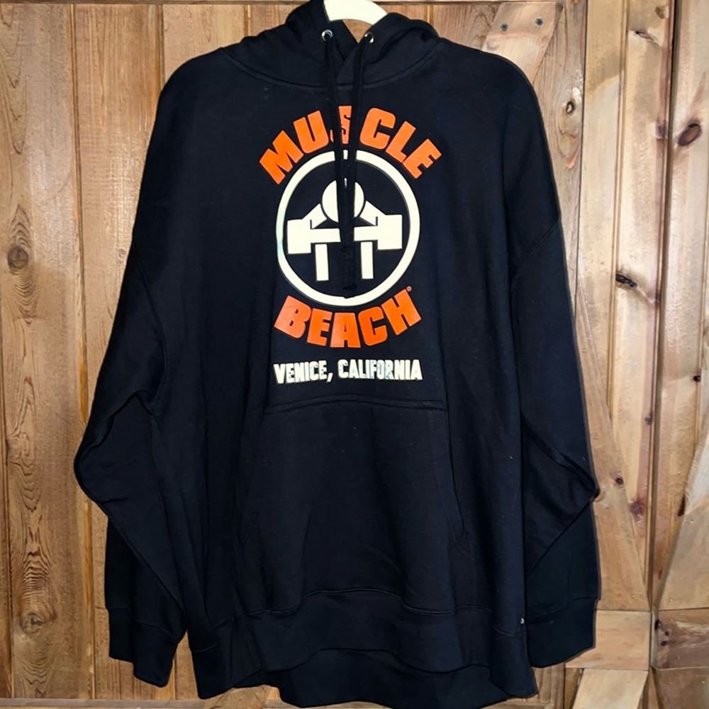 Mens Muscle Beach Hooded Sweatshirt